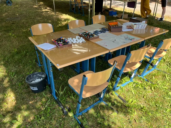 Kreativer Stand beim Tag der offenen Tür